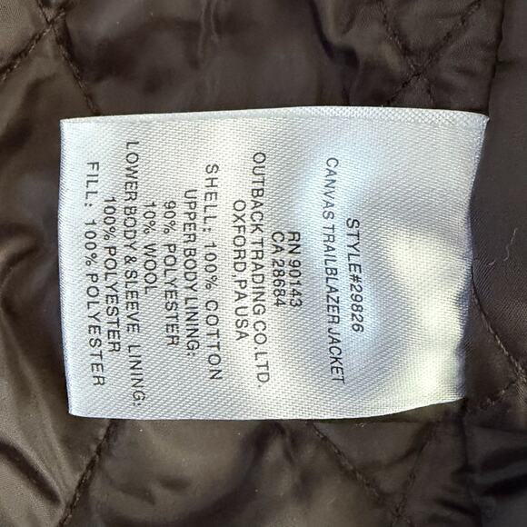 Outback Trading Company Trailblazer Canvas Tan Cotton Mens Jacket - Picture 8 of 8